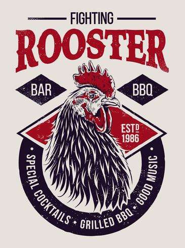 Fighting Rooster Design vector