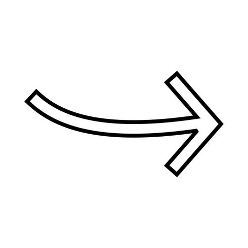 Flecha que señala el icono de la línea derecha vector