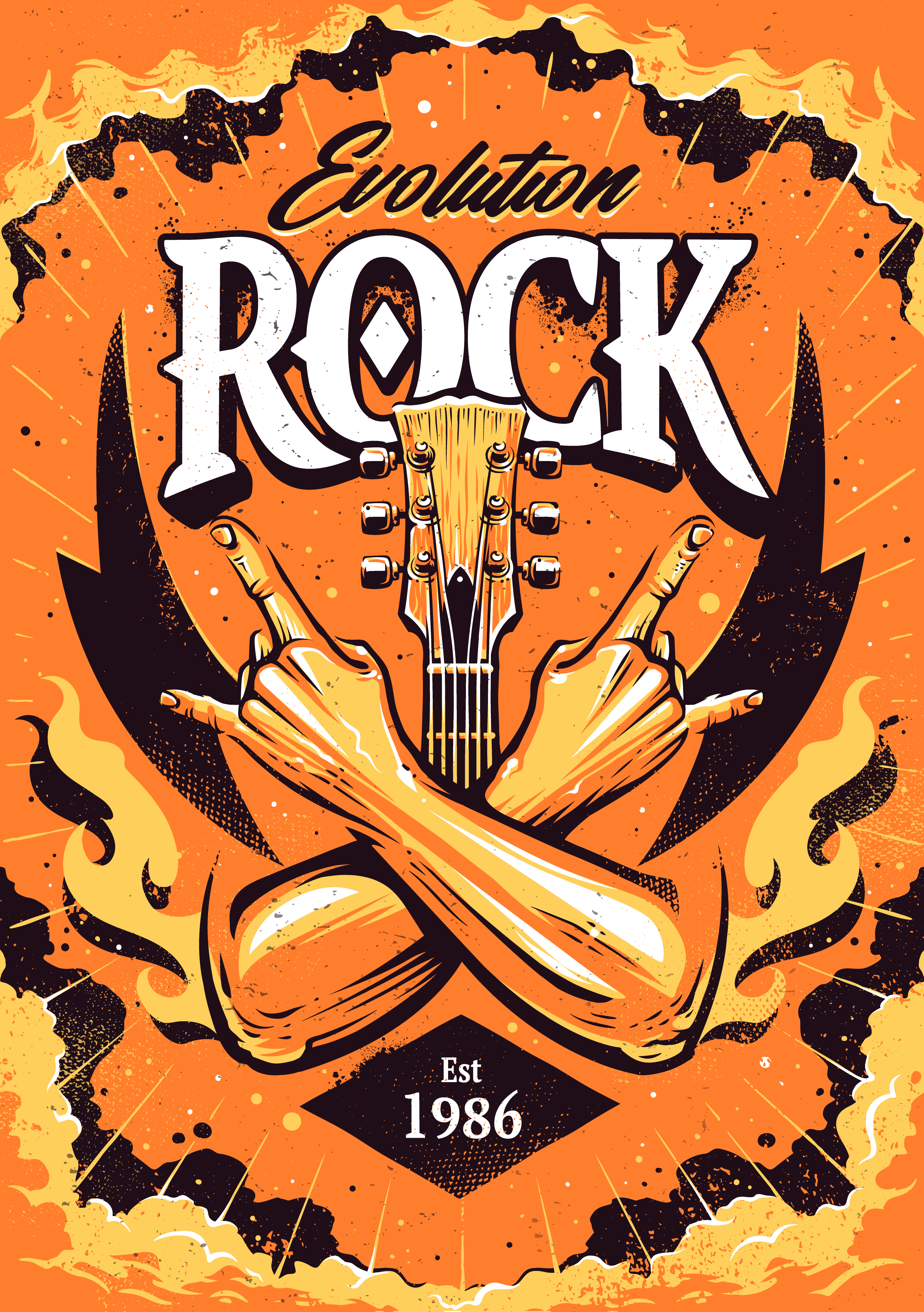 Rock Poster Design Template Vector Art Vecteezy