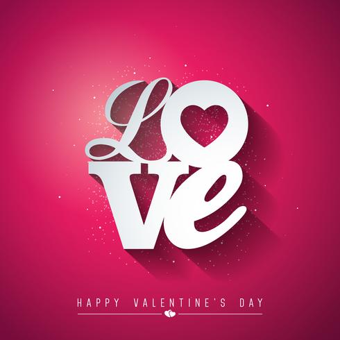 Día de San Valentín diseño con tipografía de amor vector