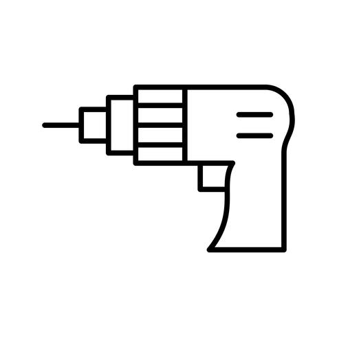 Drill machine line black icon vector