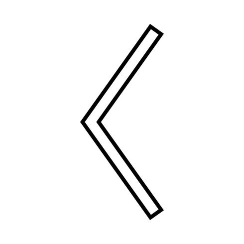 Left arrow line black icon vector