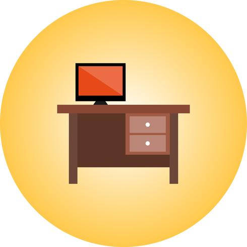 Schreibtisch Flach Multi Color Symbol Download Kostenlos Vector