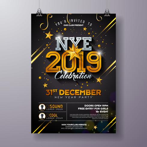 New Year Party Celebration Poster  vector