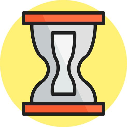 Icono de línea de reloj de arena llena vector