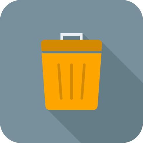 Trash flat long shadow icon vector