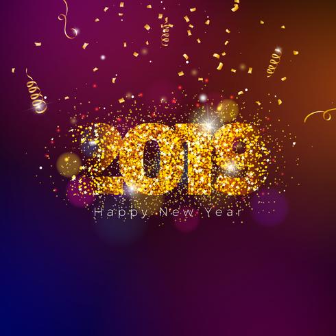 2019 Happy New Year illustration  vector