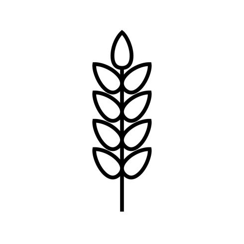 Wheat line black icon vector