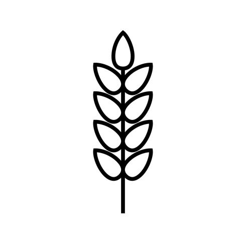 Wheat line black icon vector