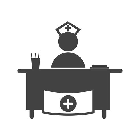 Hospital reception glyph black icon vector