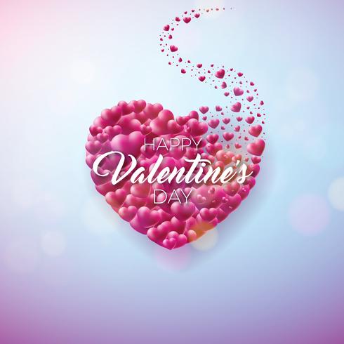 Valentines Day Design with Red Heart vector