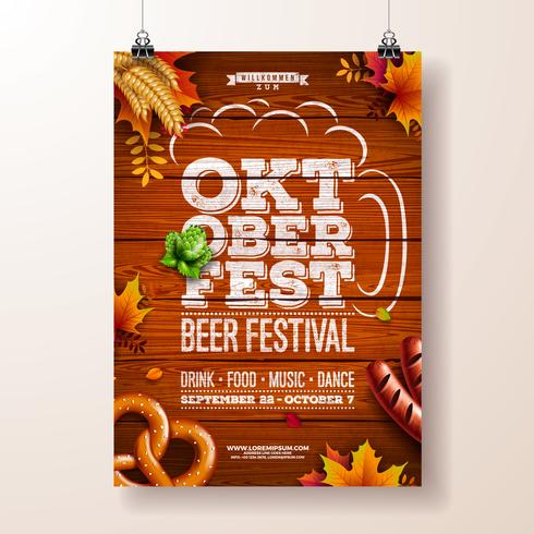 Oktoberfest poster vector illustration 