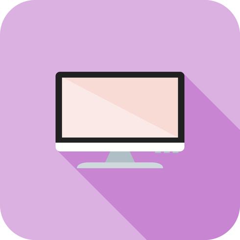 Screen flat long shadow icons vector
