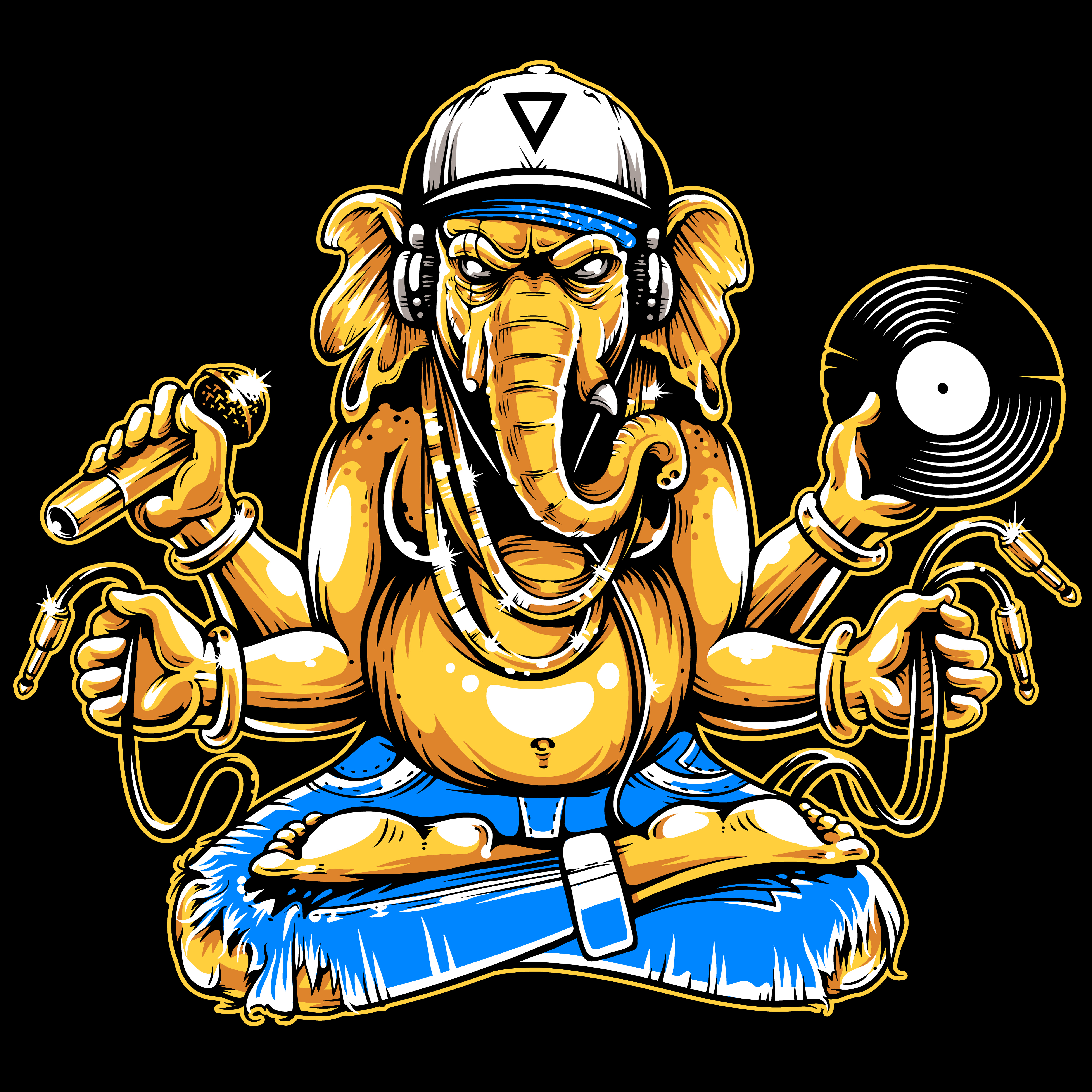 Ganesha with Musical Attributes Vector 330350 Download