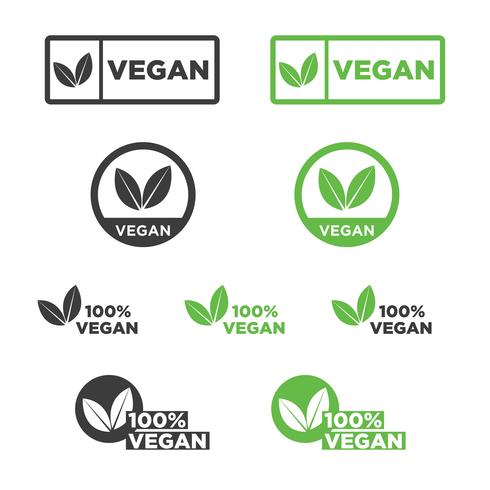 Conjunto de iconos veganos. vector