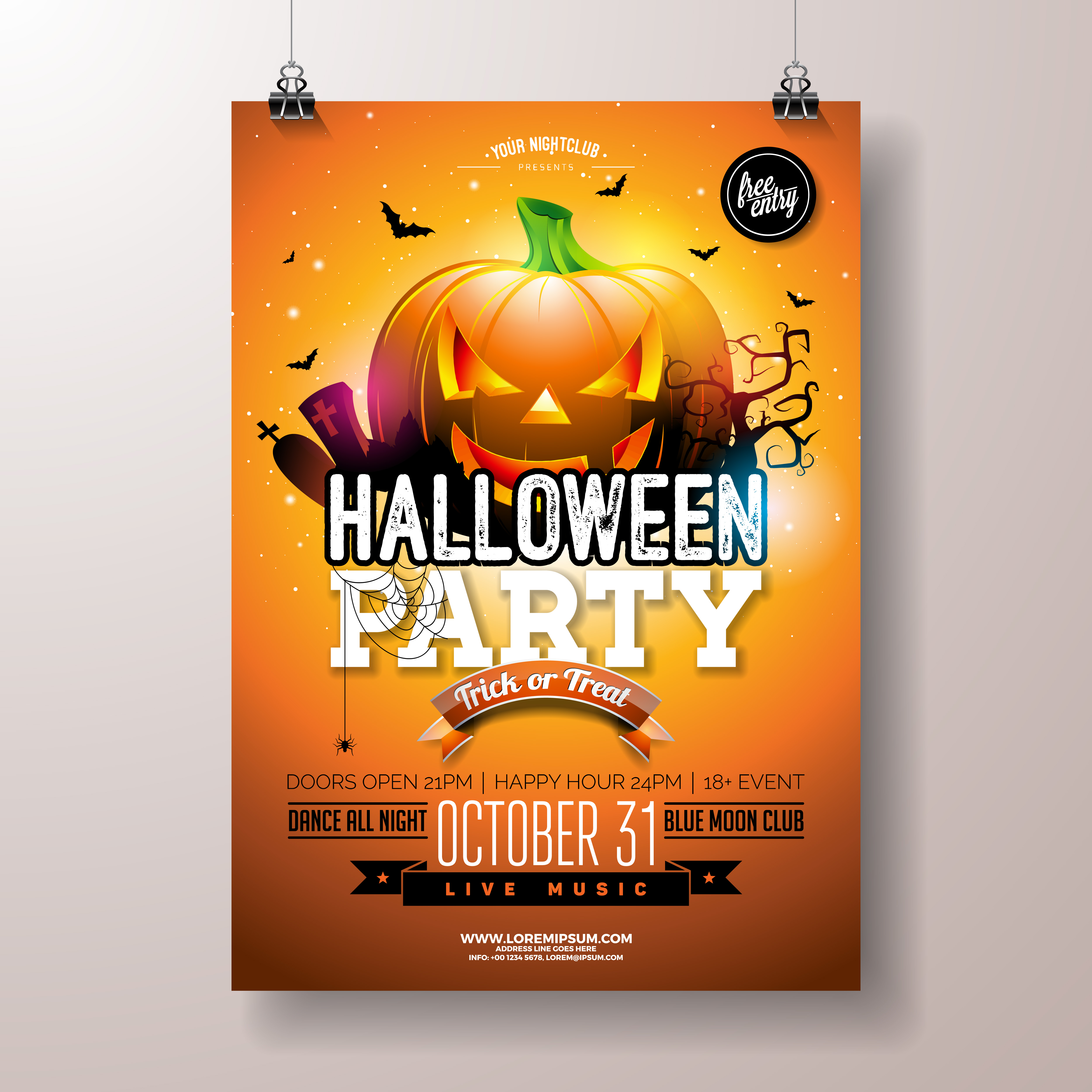 Halloween Party flyer illustration 330382 Vector Art at Vecteezy