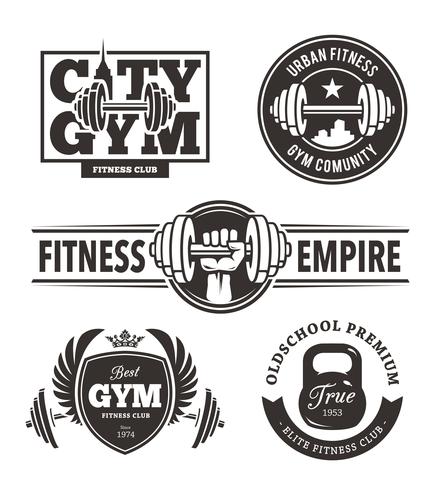 Set de emblemas de fitness vector