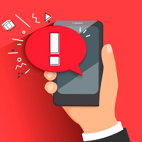 Concept of malware notification or error. vector