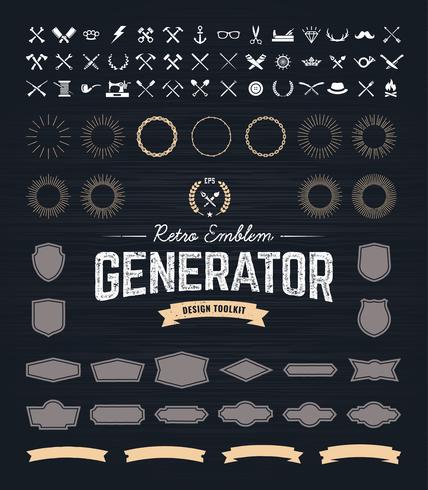 Retro Emblem Generator vector