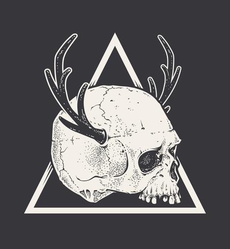 Skull with Horns vector