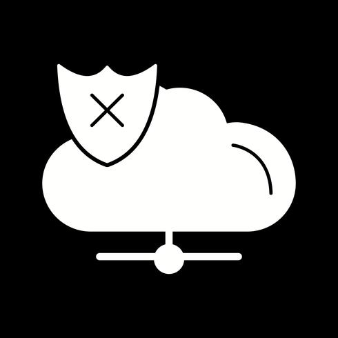 icono de vector nube insegura