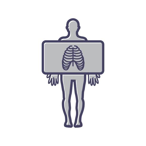 Chest x ray line filled icon vector