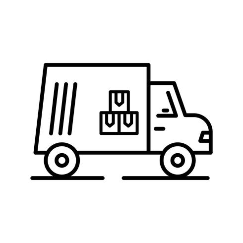 Cargo line black icon vector