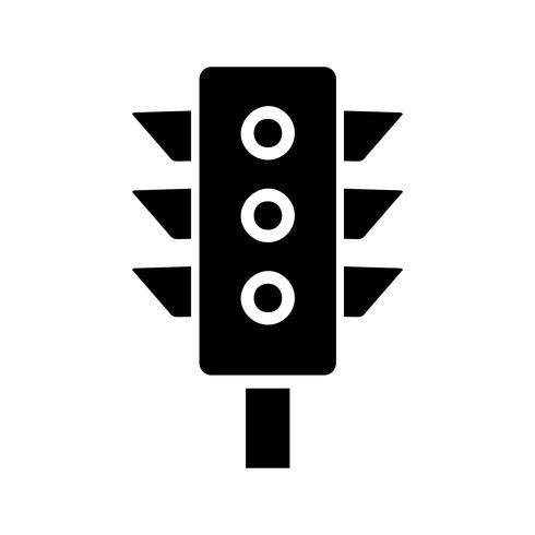 Traffic signal glyph black icon vector