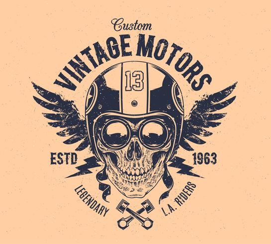 Rider Skull Print vector