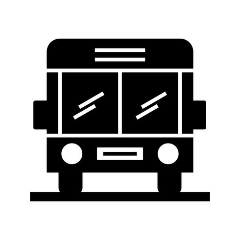 Icono de autobús escolar glifo negro vector