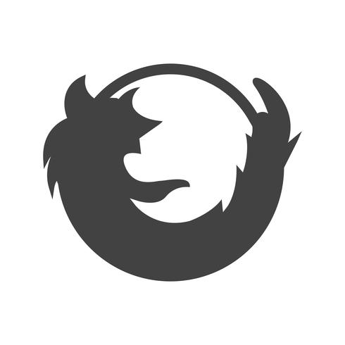 Firefox logo glyph black icon vector