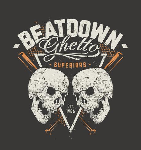 Grunge Design with Skulls vector