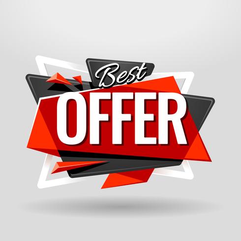 Best Offer Geometric Banner vector