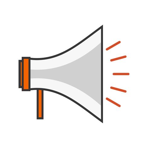 Megaphone line filled icon vector