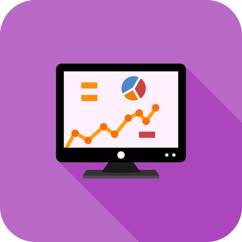 Chart flat multi color long shadow vector