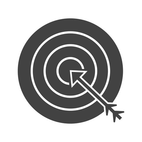 Target glyph black icon vector