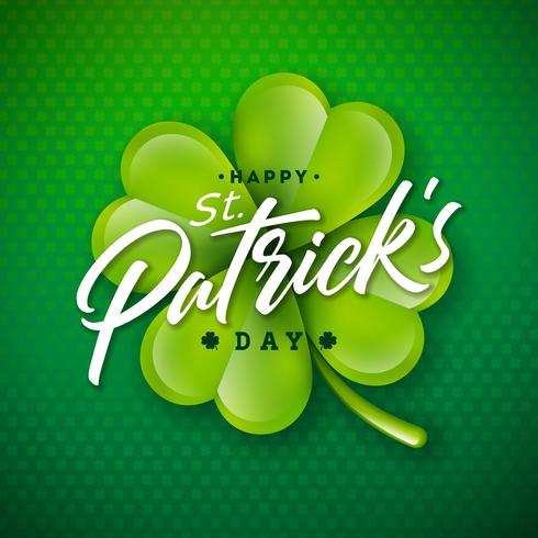 Feliz día de San Patricio diseño con trébol vector