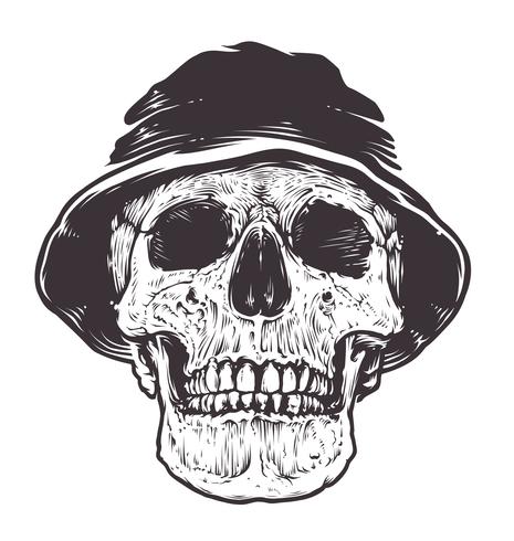 Skull in Hat vector