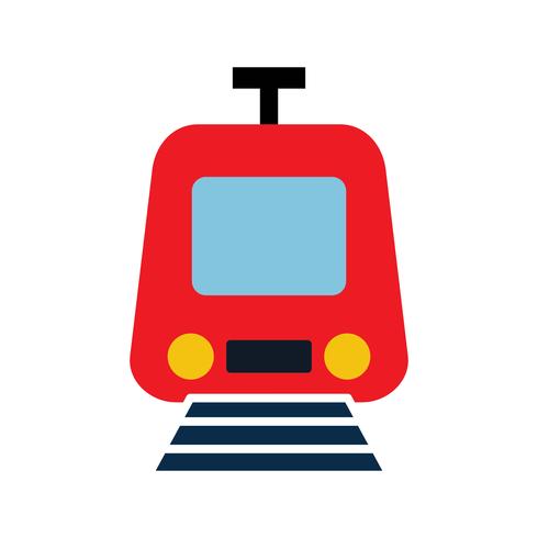 Train flat multi color icon vector