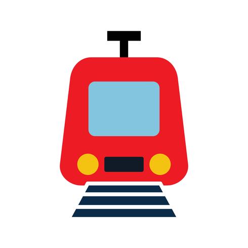 Icono de tren plano multi color vector