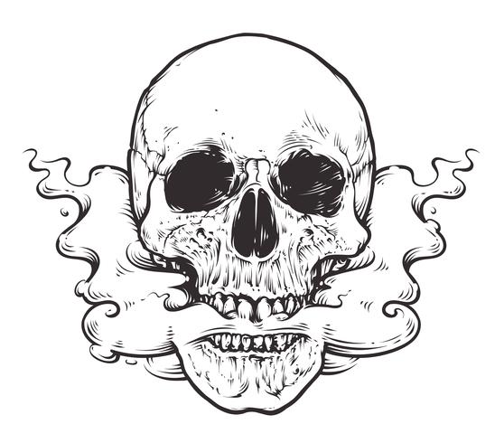 Smoking Skull Art vector