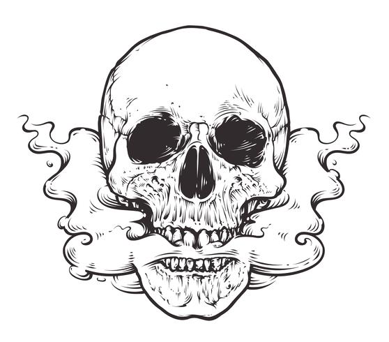 Smoking Skull Art vector