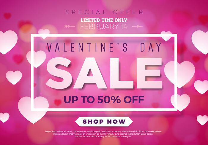 Valentines day sale illustration  vector