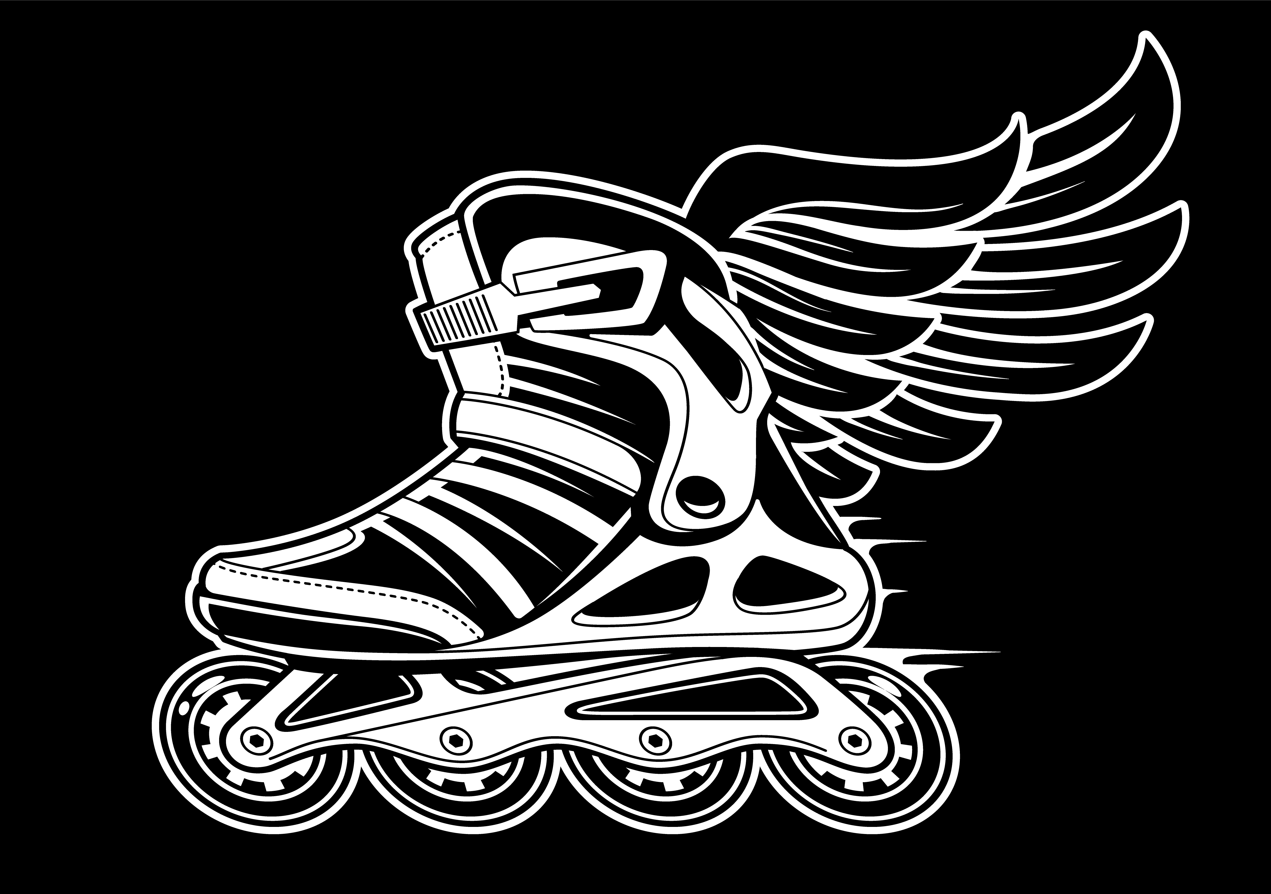 Inline Roller Skate with Wing 331121 Vector Art at Vecteezy