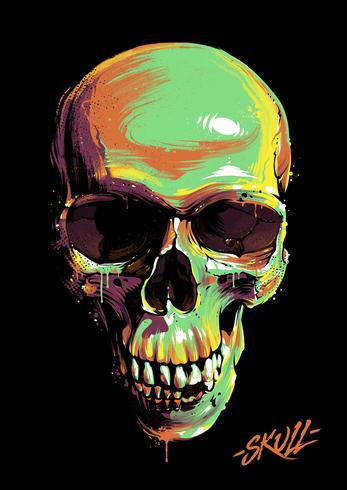 Pintar calavera de graffiti vector