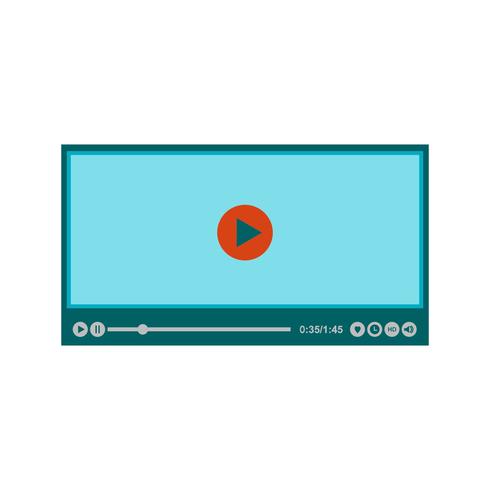 Icono de reproductor de video plano multi color vector