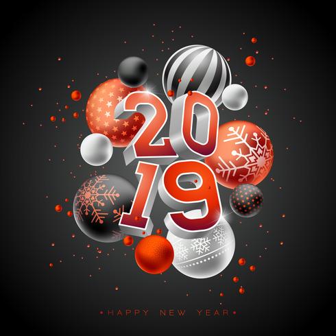 2019 Happy New Year illustration vector