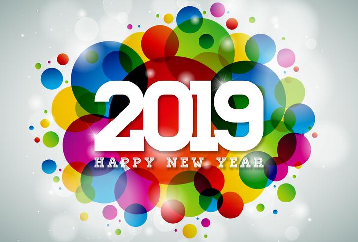 2019 Happy New Year illustration  vector