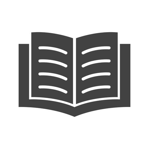 Book glyph black icon vector