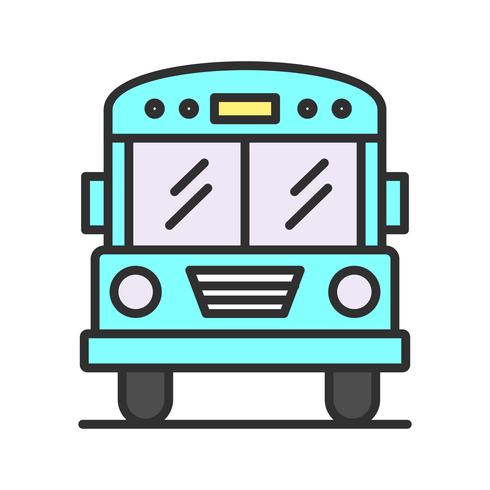 School bus line filled icon vector